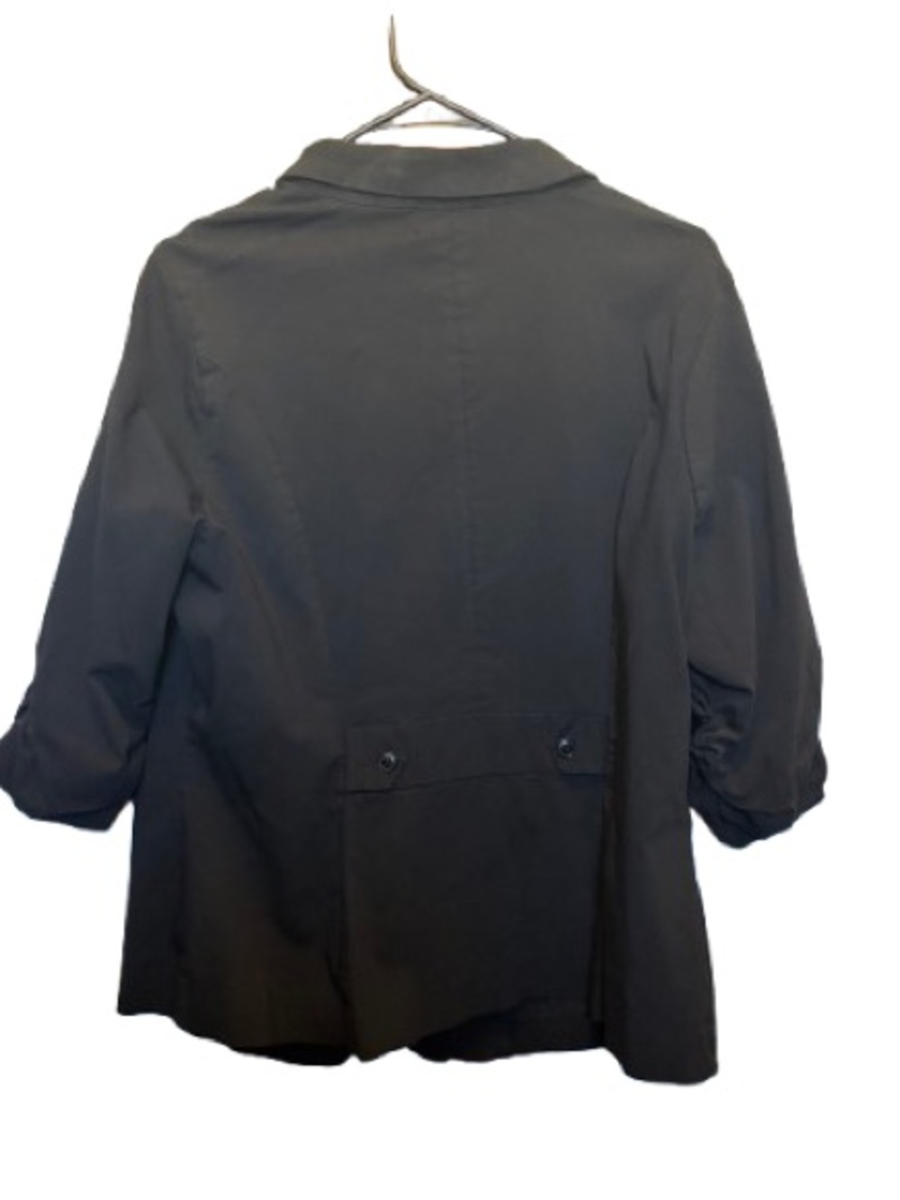 Torrid Studio Stretch Blazer Black 3/4 Ruched Sleeve One Button Size 2X Plus - Picture 2 of 3